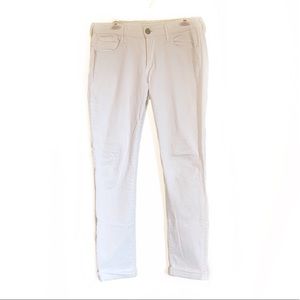 True Religion White Skinny Midrise Ankle Jeans
